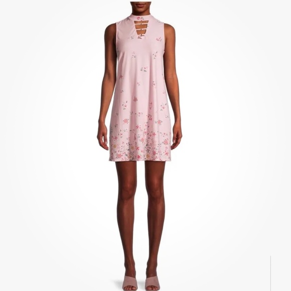 No Boundaries Dresses & Skirts - No Boundaries Jrs Mock Neck Trapeze Pink Dress Large (11-13) NEW
